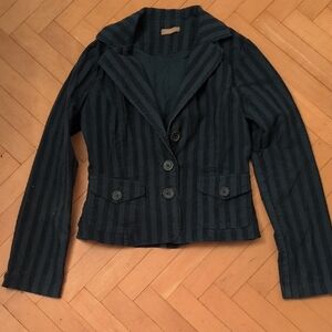 Women's Teal Corduroy Striped Jacket Size S